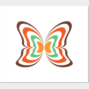 Butterfly Wings 70s Style Retro Psychedelic Op Art Posters and Art